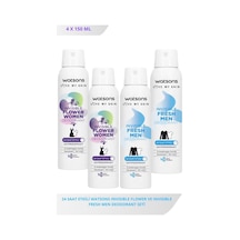Watsons Invisible Flower 150 Ml X2 Ve Fresh Men 150 Ml X2 Deodorant Seti Fresh