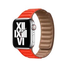 Apple İle Uyumlu Watch 44 45 49 Mm Se 7 8 9 Ultra 1/2 Kordon Baklalı Deri Kordon Beyaz Çok Renkli