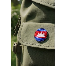 Kamboçya Cambodia Abstract Ülke Bayraklı Buton Rozet - 44 MM 5 Adet Çok Renkli
