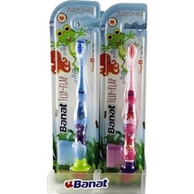 Flip Flap Çocuk Diş Fırçası, Çok Renkli Açık Ahşap