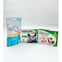Kediler İçin Ensedamla + Ağız Damlası + Peynirli Vitamin Tablet
