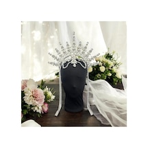 Alınlıklı Büyük After Gelin Tacı ,kına,nişan,söz,after,bride,party Taç Beyaz - 707821223 Beyaz