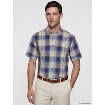Lcwaıkıkı Classic Sarı Regular Fit Ekose Poplin Erkek Gömlek