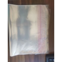 100 Adet 30x45 Cm Bantlı Yapışkanlı Şeffaf Opp Jelatin Poşet Torba, Şeffaf Poşet 30x40+5 Şefaf 3