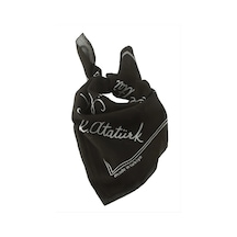 Atatürk İmzalı Desenli Bandana 50 50 - Renk: Siyah