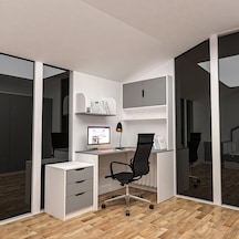 Grey Çalışma Masası Mdf Antrasit