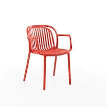 Polo Sandalye 2'li Set Balkon, Bahçe Ve Kafe Sandalyesi Kırmızı