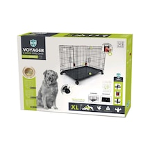 M-pets Voyager Tekerlekli 2 Kapılı Köpek Kafesi Xlarge Siyah 106x71x76 Cm