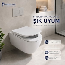 Gala D-şekilli Klozet Kapağı - Yavaş Kapanan Soft Close , Amortisörlü, Kolay Temizlenen Lüks Klozet Kapağı Beyaz