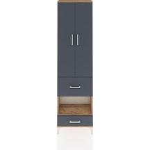 Arges Dolap 3 Raflı 2 Çekmeceli Tek Askılı 60x30x221 Çam-antrasit Atlas Çam