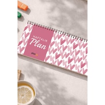 Tarihsiz Spiralli Haftalık Masaüstü Planlayıcı - Kalpler - 10x30 Cm Plango Turkuaz