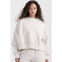 Nike Sportswear Essential Collection Fleece Oversized Kadın Sweatshirt Krem