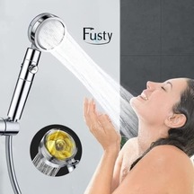 Turbo Pervaneli 360 Derece Döner Start Stop Tuşlu Duş Başlığı - Masaj Etkili Yüksek Basınçlı El Duşu