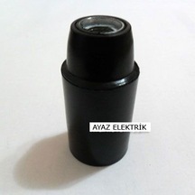 Marketcik Siyah Plastik E14 Duy Dekoratif Standart Avize Duyu