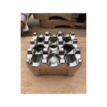 4 Adet Paslanmaz Izgaralı Döküm Kül Tablası Kromaj Metal Kare Küllük