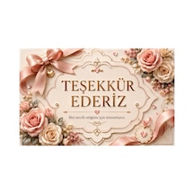 3d Görünümlü Premium Teşekkür Kartları Seti Zarif Çiçek Ve Altın Detaylı Tasarımlar - Çok Renkli - 037