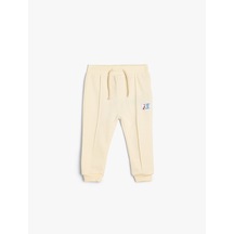 Koton Basic Jogger Eşofman Altı Beli Bağlamalı Pamuklu Ekru 5wmb40012tk Ekru