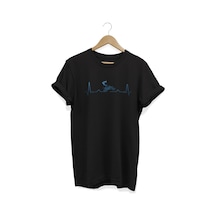 Kalp Atışı Baskılı Siyah T-shirt Siyah