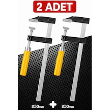 Zephoo 2 Adet Çelik F Tipi Mobilyacı Işkencesi 50x250mm Ile 50x250 Mm Marangoz F Kelepçesi