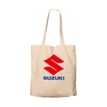 Suzuki Logo Text Krem Kanvas Bez Çanta Krem