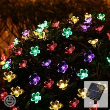 Solar 30 Ledli Çiçekli Rgb Bahçe Aydınlatma Dekorasyon Güneş Enerjili Çok Renkli