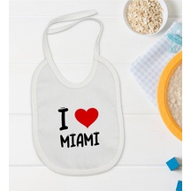 BK Kids I Love Miami Tasarımlı Bebek Mama Önlüğü - Model 1
