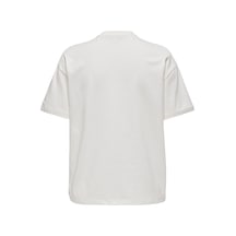 Only Pamuklu Bisiklet Yaka Bayan Tişört 15317492 Krem