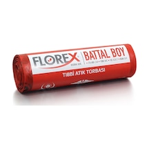 Florex Atık Çöp Poşeti Battal Baskılı Kırmızı 10 Yaprak 1 Rulo 72 x 95 CM