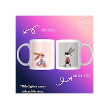 Kişiye Özel Kupa Bardak Bugs Bunny Animasyon Temalı Yeni Tasarım Beyaz