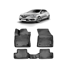 Rizline Renault Megane 4 Sedan 2015+ 3d Havuzlu Paspas Siyah