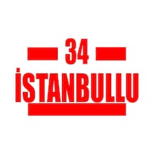 34 İstanbullu Araba Sticker 17x17 Cm Kırmızı