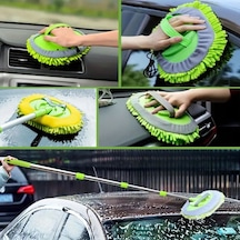Büro Ev Ofis Arabası İçin Araç Temizliği Yedek Bezli Mikrofiber Oto Yıkama Mop Seti