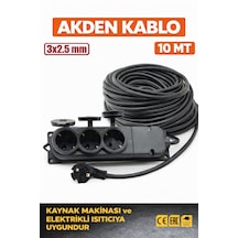 Kablo 10 Metre 3x2,5mm 3 Lü Uzatma Kablosu Tam Kesit Kaynak Makinası Kullanıma Uygundur 10 M