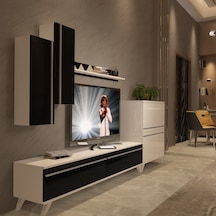 Decoraktiv Eko 6 Mdf Std Retro Tv Ünitesi Tv Sehpası Beyaz - Siyah