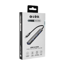 S-link SW-U324 3-USB2.0 1-USB3.0 Type-C Metal USB Hub