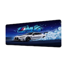 Bmw M4 Beyaz 40x90 Cm Oyuncu Mousepad Kaymaz Taban Büyük Boy Mousepad