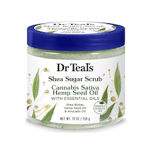 Dr Teal's Shea Sugar Scrub Cannabis Sativa Hemp Seed Oil Vücut Peeling 538 G
