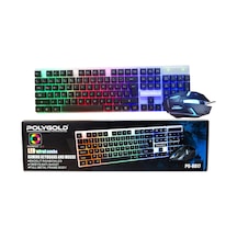 Polygold PG-8017 Led Kablolu Oyuncu Q Klavye Mouse Set