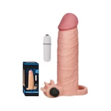 Erofoni Yeni Nesil Ucu 6 CM Dolgulu Titreşimli 16 CM Kaliteli Realistik Uzatmalı Penis Kılıfı﻿﻿