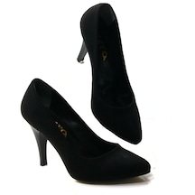 Vera173 Siyah Süet Stiletto Kadın Topuklu Ayakkabı