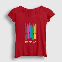 Presmono Kadın Colors Pentatonix T-shirt Kırmızı