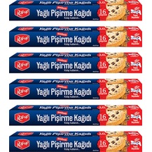 Roll-Up Kesilmiş Yağlı Pişirme Kağıdı 16 Yaprak 6'lı Kutu Set