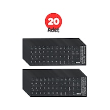 MN6 MTRQ Türkçe Q Klavye Sticker 20 Adet Laptop PC Uyumlu Silinmez Yapışkanlı Harf Çıkartması