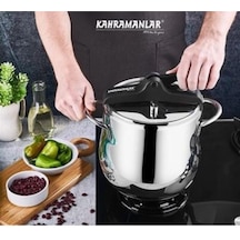 Kahramanlar 5 L Platin Güveç Düdüklü Tencere Gümüş - Siyah