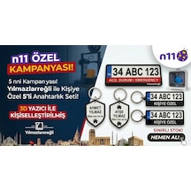 Kişiye Özel Plaka Anahtarlık - 3d Baskı İsimli Araç Plaka Anahtarlık Çok Renkli 5li Set