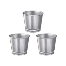 Saksı 3 Adet Paslanmaz Çelik Bitki Saksısı Boyanabilir 9cm