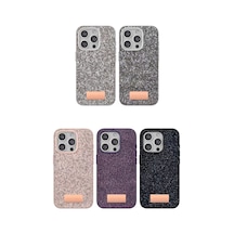 Onegif Apple iPhone Uyumlu  14 Uyumlu Bright Simli Kapak - Siyah