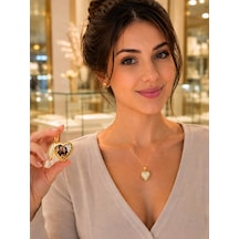 Kalp Figürlü Açılır Fotoğraf Kolyesi Anı Kolyesi Gold