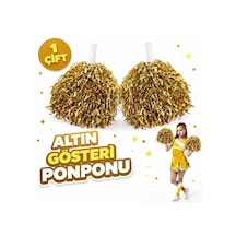 Magicool 1 Çift 2 Adet Altın Renk 23 Nisan 19 Mayıs 29 Ekim Okul Gösteri Ponponları Ekstra Dolgun