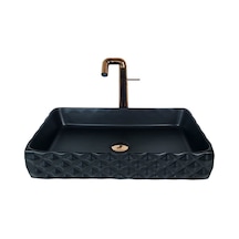 Kapitone 60 Cm Siyah Tezgah Üstü Çanak Lavabo Renkli
